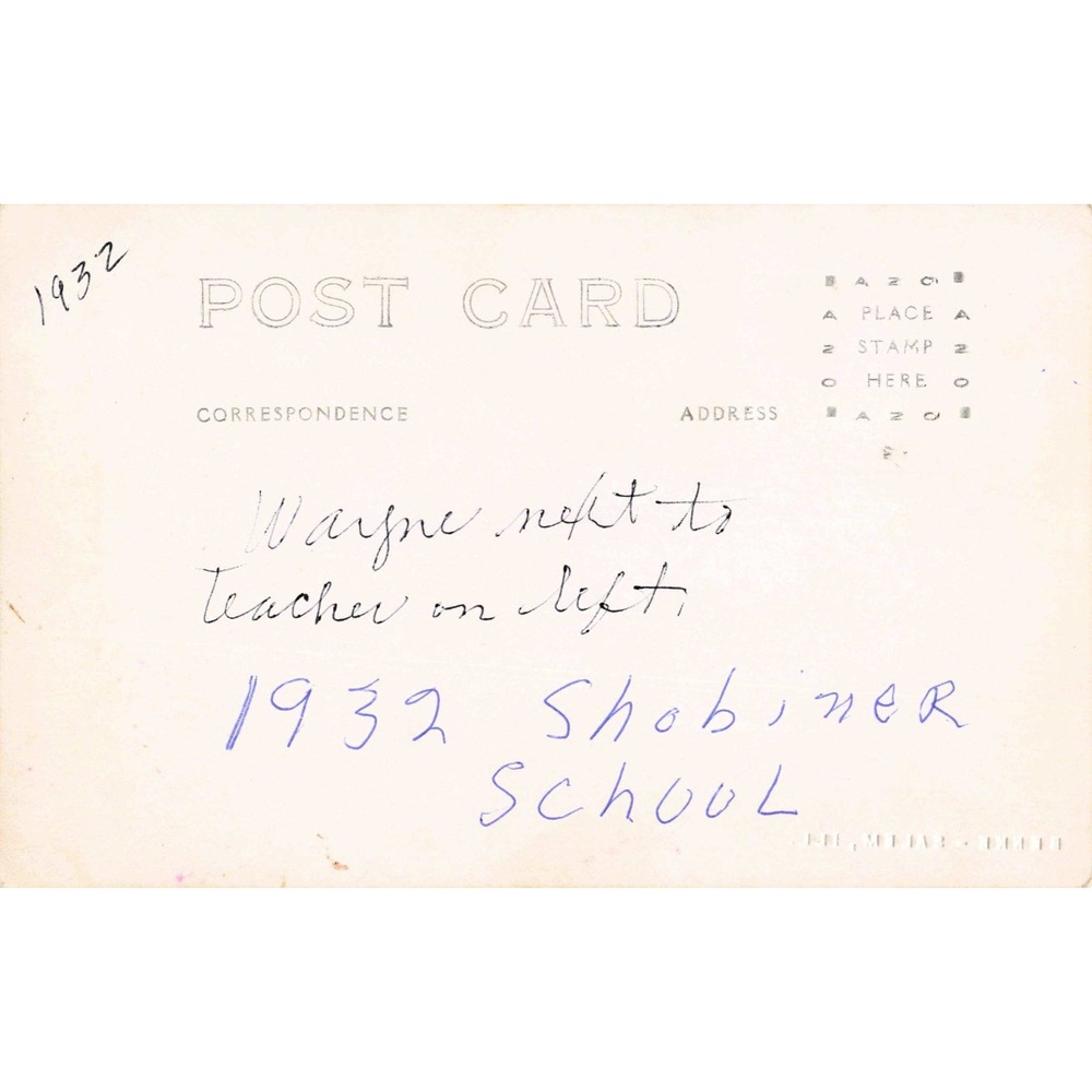 Vintage 1932 Shobonier School Illinois RPPC Class Photo Jean Sarver Teacher VG - Picture 2 of 2